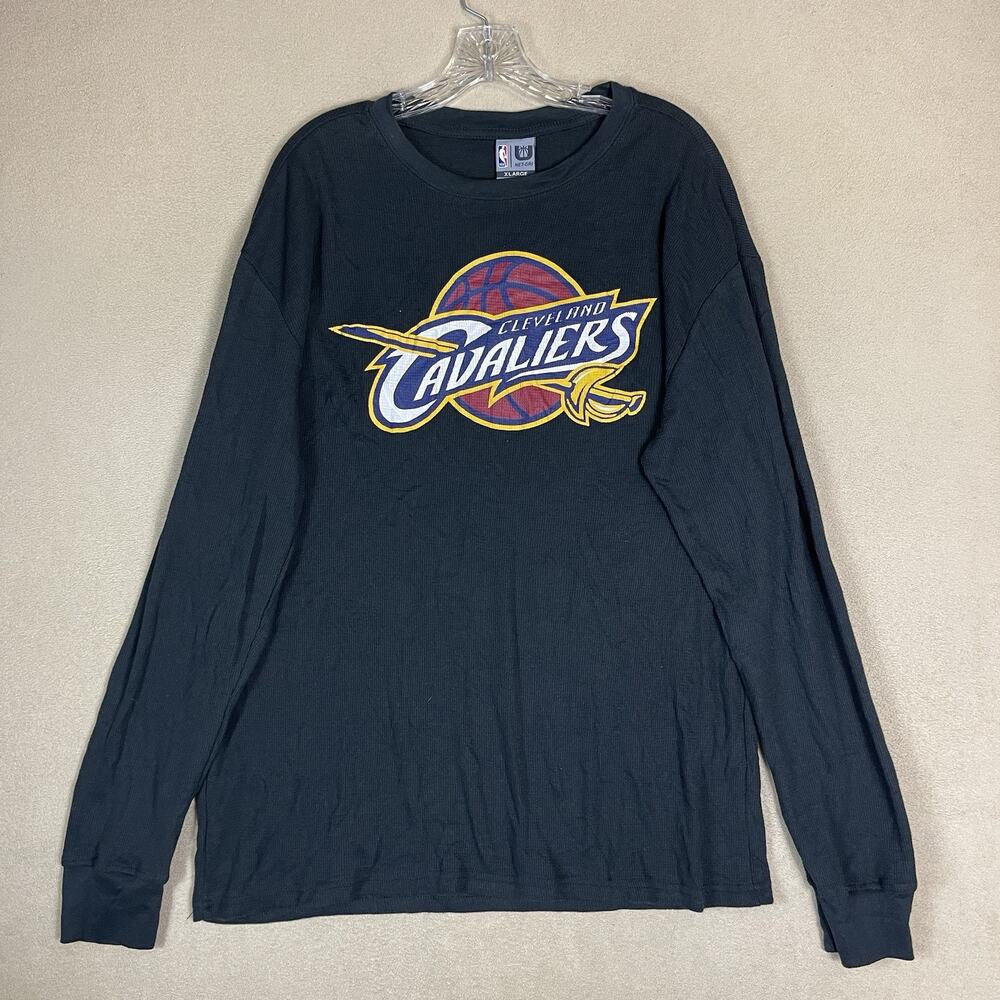 NBA Tee Mens XL Black Cleveland Cavaliers Logo Long Sleeve Thermal Shirt